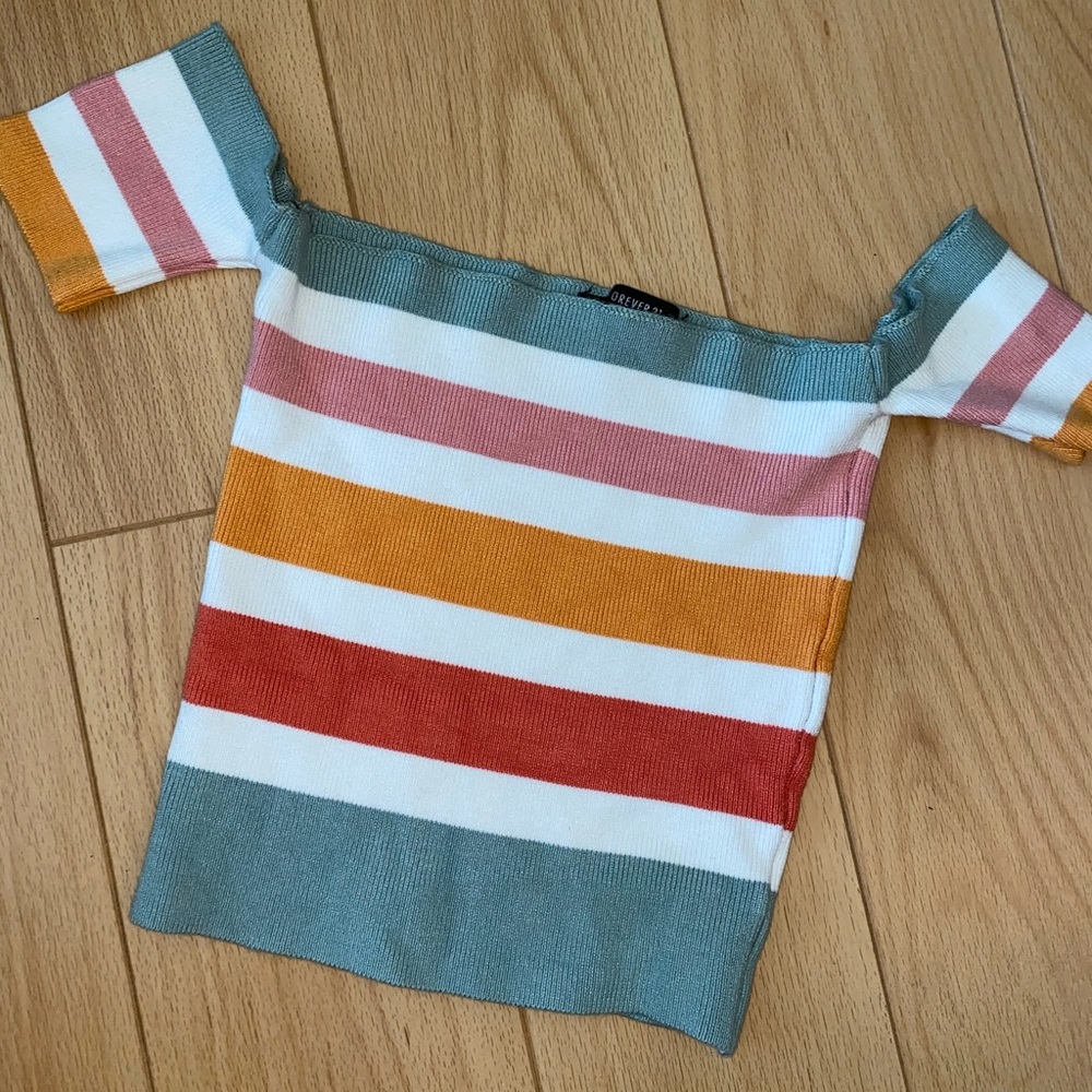 Forever 21 rainbow ribbed top